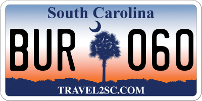 SC license plate BUR060