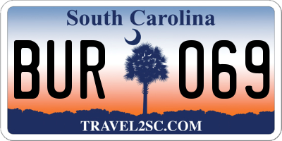 SC license plate BUR069