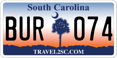 SC license plate BUR074