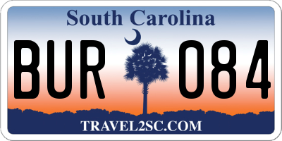 SC license plate BUR084