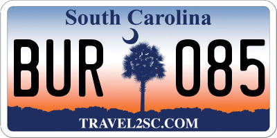 SC license plate BUR085