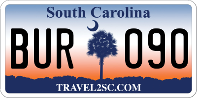 SC license plate BUR090