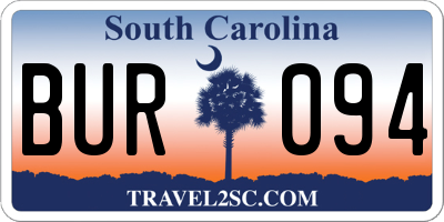 SC license plate BUR094