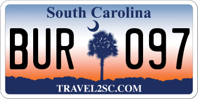 SC license plate BUR097