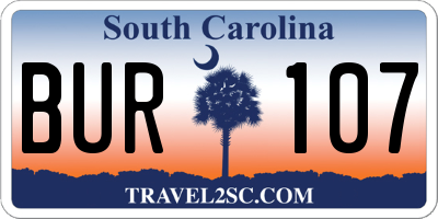 SC license plate BUR107