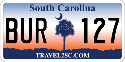 SC license plate BUR127