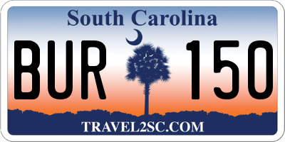 SC license plate BUR150