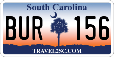 SC license plate BUR156