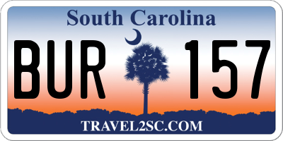 SC license plate BUR157