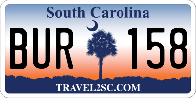 SC license plate BUR158