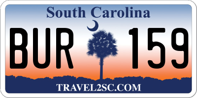 SC license plate BUR159