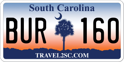 SC license plate BUR160