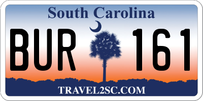 SC license plate BUR161