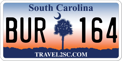SC license plate BUR164