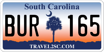 SC license plate BUR165