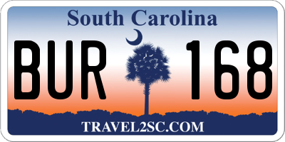 SC license plate BUR168