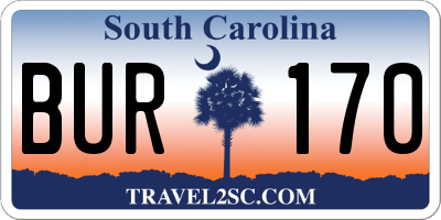 SC license plate BUR170