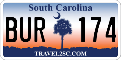 SC license plate BUR174