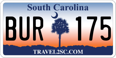 SC license plate BUR175