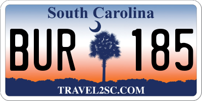 SC license plate BUR185