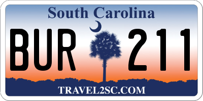 SC license plate BUR211
