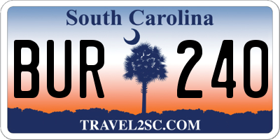 SC license plate BUR240