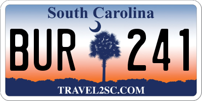 SC license plate BUR241