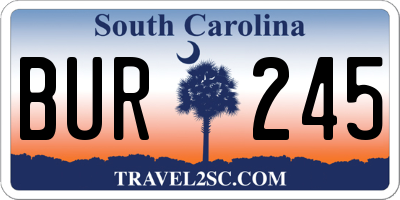 SC license plate BUR245