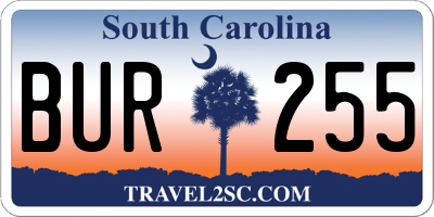 SC license plate BUR255