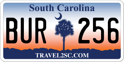 SC license plate BUR256