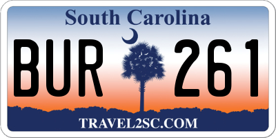 SC license plate BUR261