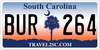 SC license plate BUR264