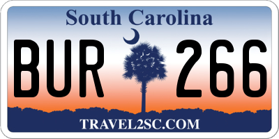 SC license plate BUR266