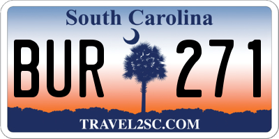 SC license plate BUR271