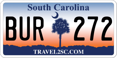 SC license plate BUR272