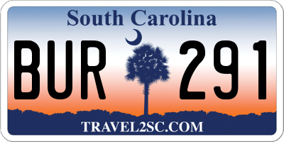 SC license plate BUR291