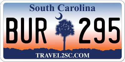 SC license plate BUR295