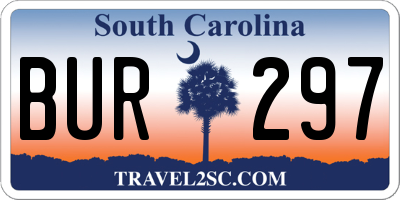 SC license plate BUR297