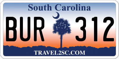 SC license plate BUR312