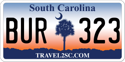 SC license plate BUR323