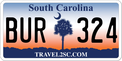 SC license plate BUR324