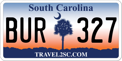 SC license plate BUR327