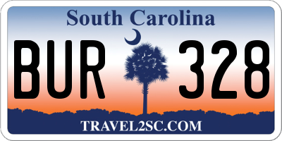 SC license plate BUR328