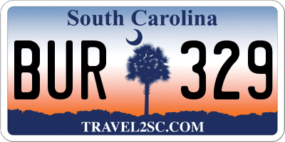 SC license plate BUR329