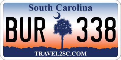 SC license plate BUR338