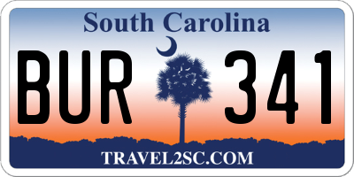SC license plate BUR341