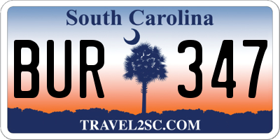 SC license plate BUR347