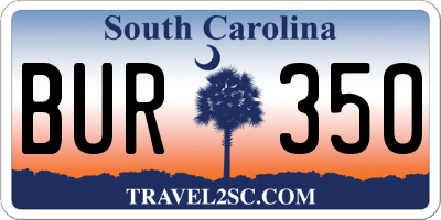 SC license plate BUR350