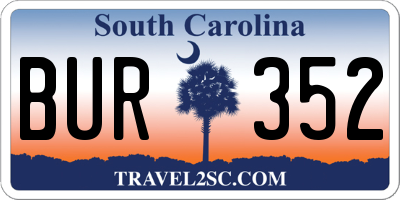 SC license plate BUR352