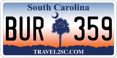 SC license plate BUR359